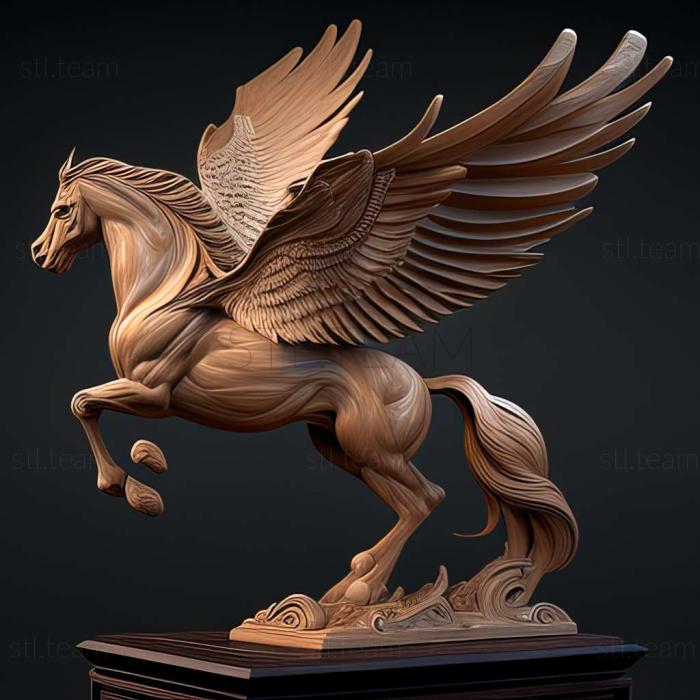 Animals pegasus on stand3d